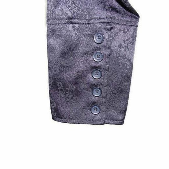 Black Brocade Blazer Jacket Size XL Paisley - Picture 6 of 9